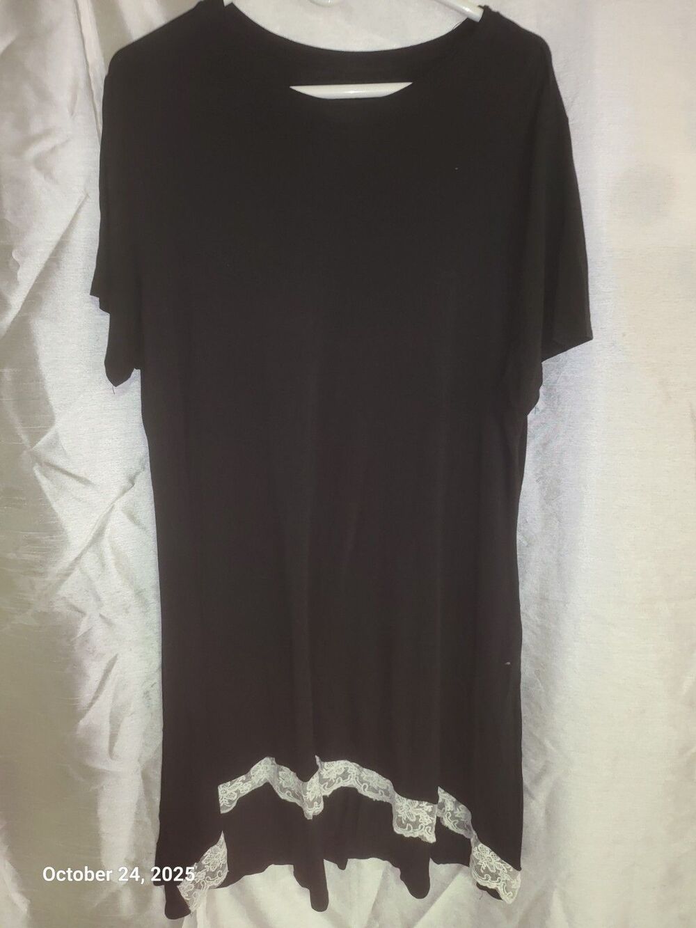 Women's Set of 2 Dresses.  Black w/ Lace and Black White Striped XL/L